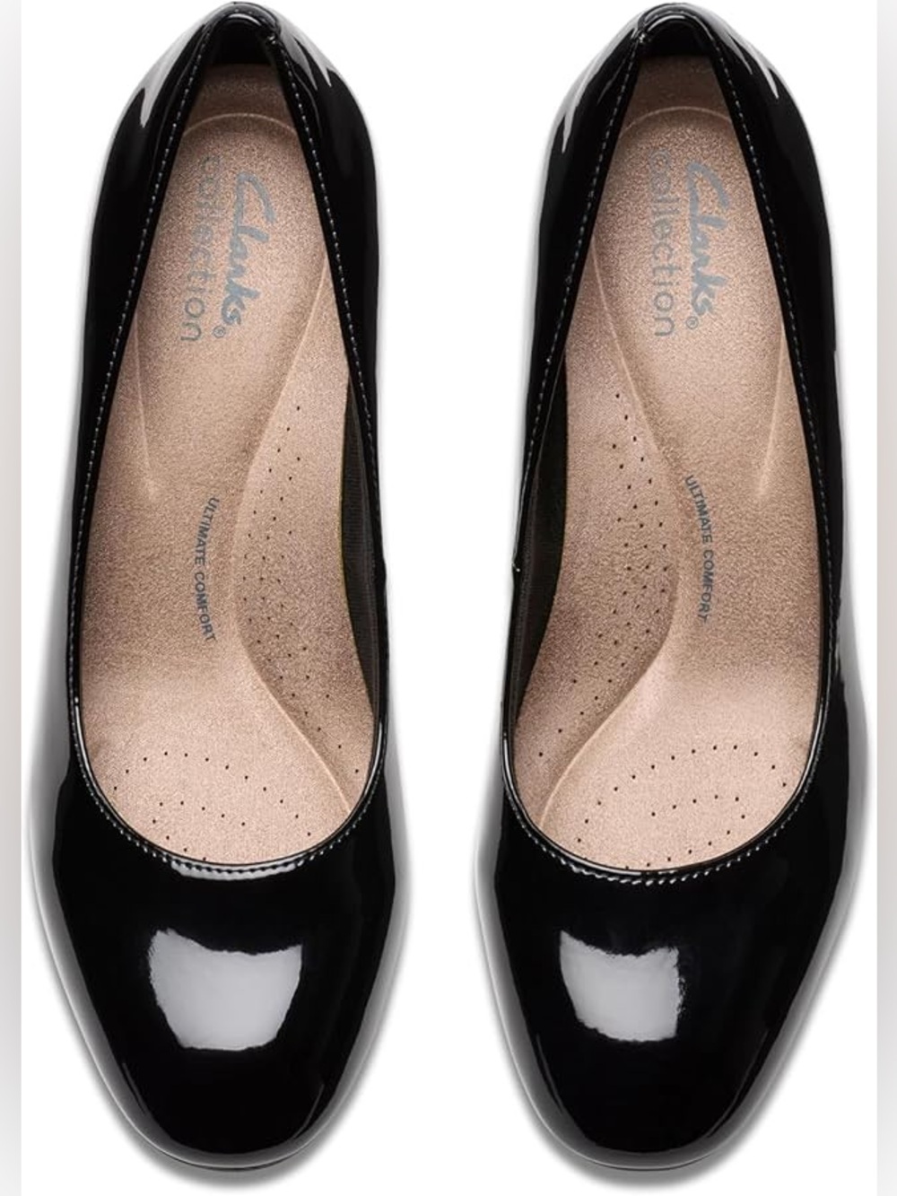 Clarks Women's Collection Olivette Cultured Pearl Pumps - Black Patent Synthetic - Picture 2 of 6